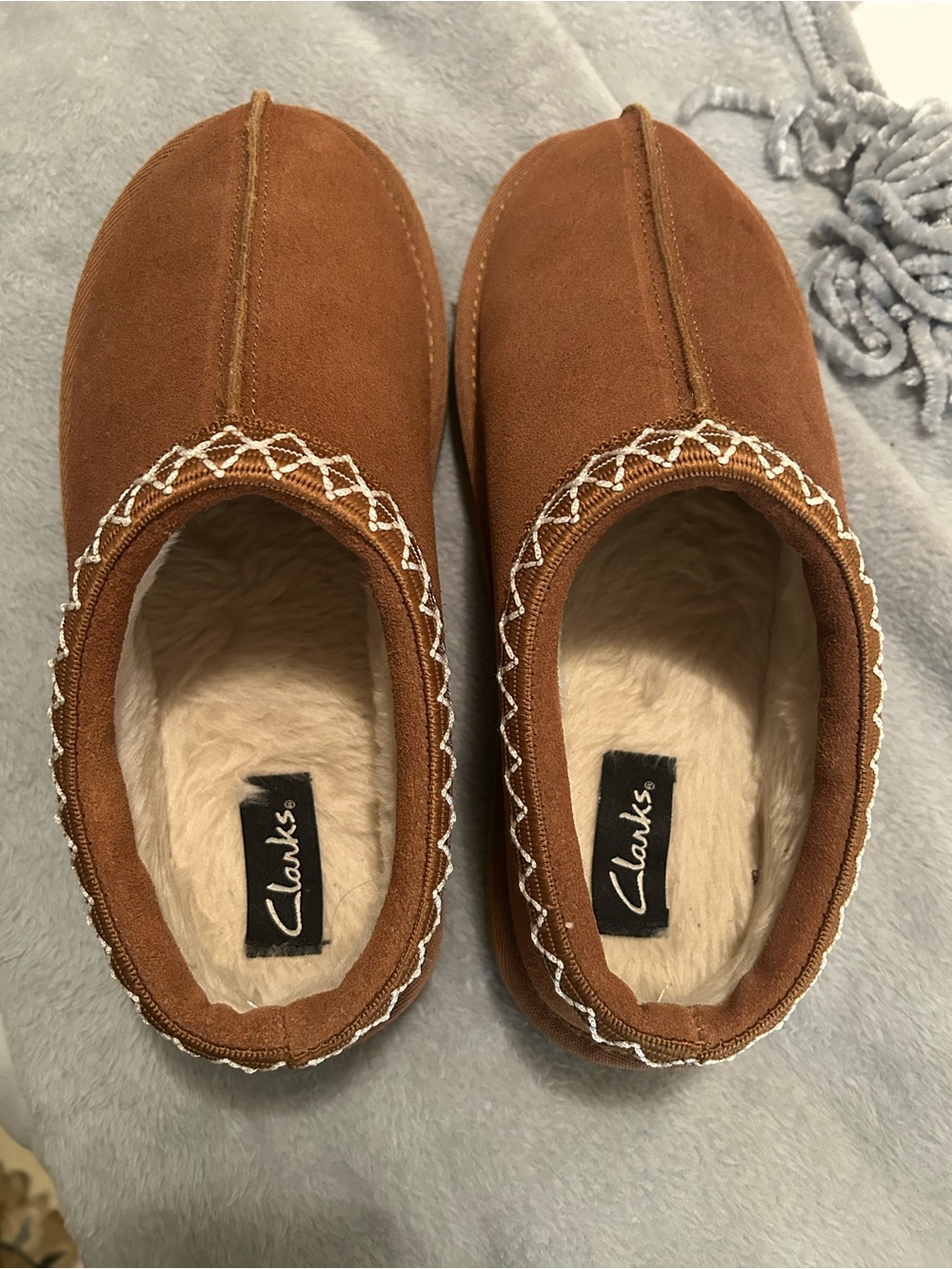 Clark’s suede fur lined clogs, brown, 8 - Picture 6 of 8